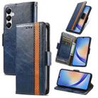 For Samsung Galaxy A35 5G CaseNeo Splicing Dual Magnetic Buckle Leather Phone Case(Blue) - 1