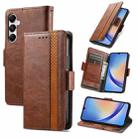 For Samsung Galaxy A35 5G CaseNeo Splicing Dual Magnetic Buckle Leather Phone Case(Brown) - 1