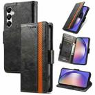 For Samsung Galaxy A55 5G CaseNeo Splicing Dual Magnetic Buckle Leather Phone Case(Black) - 1