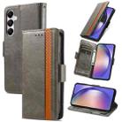 For Samsung Galaxy A55 5G CaseNeo Splicing Dual Magnetic Buckle Leather Phone Case(Grey) - 1