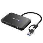 WAVLINK WL-UG69DH2 Dual Monitor USB+Type-C to Dual 4K HD DisplayPort Adapter Splitter(Black) - 1