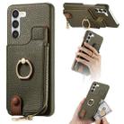 For Samsung Galaxy S23 5G Litchi Leather Oil Edge Ring Zipper Wallet Back Phone Case(Green) - 1