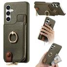 For Samsung Galaxy S23 FE 5G Litchi Leather Oil Edge Ring Zipper Wallet Back Phone Case(Green) - 1