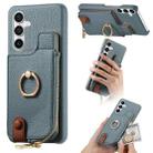 For Samsung Galaxy S23 FE 5G Litchi Leather Oil Edge Ring Zipper Wallet Back Phone Case(Blue) - 1