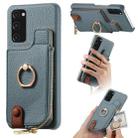 For Samsung Galaxy S20 FE Litchi Leather Oil Edge Ring Zipper Wallet Back Phone Case(Blue) - 1
