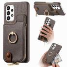For Samsung Galaxy A53 Litchi Leather Oil Edge Ring Zipper Wallet Back Phone Case(Grey) - 1
