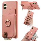 For Samsung Galaxy A05 Litchi Leather Oil Edge Ring Zipper Wallet Back Phone Case(Pink) - 1