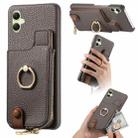 For Samsung Galaxy A05 Litchi Leather Oil Edge Ring Zipper Wallet Back Phone Case(Grey) - 1