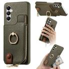 For Samsung Galaxy A05s Litchi Leather Oil Edge Ring Zipper Wallet Back Phone Case(Green) - 1