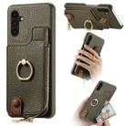 For Samsung Galaxy A04s Litchi Leather Oil Edge Ring Zipper Wallet Back Phone Case(Green) - 1