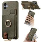 For Samsung Galaxy A04e Litchi Leather Oil Edge Ring Zipper Wallet Back Phone Case(Green) - 1
