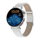 ET490 1.27 inch Color Screen Smart Watch Leather Strap, Support Bluetooth Call / ECG(White) - 1