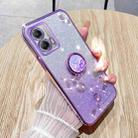 For Motorola Moto G53 5G Gradient Glitter Immortal Flower Ring All-inclusive Phone Case(Purple) - 1