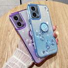For Motorola Edge 50 Fusion Gradient Glitter Immortal Flower Ring All-inclusive Phone Case(Purple) - 3