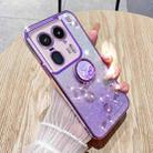 For Motorola Edge 50 Ultra Gradient Glitter Immortal Flower Ring All-inclusive Phone Case(Purple) - 1