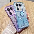 For Motorola Edge 50 Ultra Gradient Glitter Immortal Flower Ring All-inclusive Phone Case(Purple) - 3