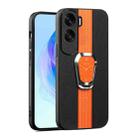 For Honor X50i Magnetic Litchi Leather Back Phone Case with Holder(Orange) - 1