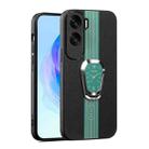 For Honor X50 Magnetic Litchi Leather Back Phone Case with Holder(Green) - 1
