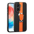 For Honor X40i Magnetic Litchi Leather Back Phone Case with Holder(Orange) - 1