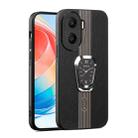 For Honor X40i Magnetic Litchi Leather Back Phone Case with Holder(Black) - 1