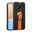 For Honor X30 Magnetic Litchi Leather Back Phone Case with Holder(Orange) - 1