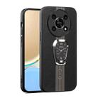 For Honor X30 Magnetic Litchi Leather Back Phone Case with Holder(Black) - 1
