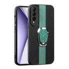 For Honor X20 SE Magnetic Litchi Leather Back Phone Case with Holder(Green) - 1
