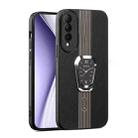 For Honor X20 SE Magnetic Litchi Leather Back Phone Case with Holder(Black) - 1