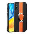 For Honor X10 Max Magnetic Litchi Leather Back Phone Case with Holder(Orange) - 1