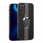 For Honor X10 Magnetic Litchi Leather Back Phone Case with Holder(Black) - 1