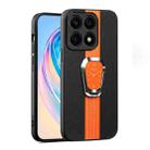 For Honor X8 5G Magnetic Litchi Leather Back Phone Case with Holder(Orange) - 1