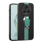 For Honor Magic5 Magnetic Litchi Leather Back Phone Case with Holder(Green) - 1