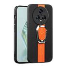 For Honor Magic5 Magnetic Litchi Leather Back Phone Case with Holder(Orange) - 1