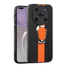 For Honor Magic4 Pro Magnetic Litchi Leather Back Phone Case with Holder(Orange) - 1