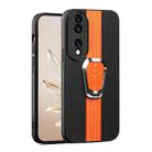 For Honor 90 Magnetic Litchi Leather Back Phone Case with Holder(Orange) - 1