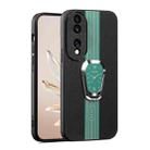 For Honor 90 Pro Magnetic Litchi Leather Back Phone Case with Holder(Green) - 1