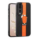 For Honor 90 Pro Magnetic Litchi Leather Back Phone Case with Holder(Orange) - 1