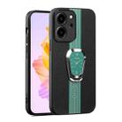 For Honor 80 SE Magnetic Litchi Leather Back Phone Case with Holder(Green) - 1