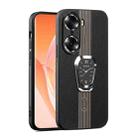 For Honor 60 Pro Magnetic Litchi Leather Back Phone Case with Holder(Black) - 1