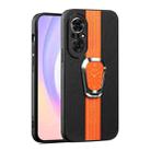 For Honor 50 SE Magnetic Litchi Leather Back Phone Case with Holder(Orange) - 1