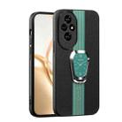 For Honor 200 Magnetic Litchi Leather Back Phone Case with Holder(Green) - 1