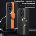 For Honor 200 Pro Magnetic Litchi Leather Back Phone Case with Holder(Orange) - 3