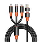 ENKAY 6-in-1 5A USB + Type-C to Type-C / 8 Pin / Micro USB Multifunction Fast Charging Cable, Length:1.2m(Black Orange) - 1