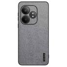 For Realme GT Neo6 SE Tree Bark Leather Shockproof Phone Case(Grey) - 1