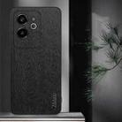 For Realme GT 6 Tree Bark Leather Shockproof Phone Case(Black) - 2