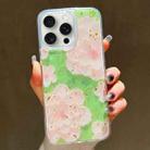 For iPhone 15 Pro Gold Foil Oil Painting Epoxy TPU Phone Case(White Plum) - 1