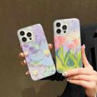 For iPhone 15 Gold Foil Oil Painting Epoxy TPU Phone Case(White Cosmos) - 4