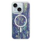 For iPhone 15 Plus Shell Texture Multicolor MagSafe TPU Phone Case(Peacock Blue) - 1