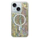 For iPhone 15 Plus Shell Texture Multicolor MagSafe TPU Phone Case(Olive Colour) - 1