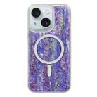 For iPhone 15 Shell Texture Multicolor MagSafe TPU Phone Case(Purple) - 1